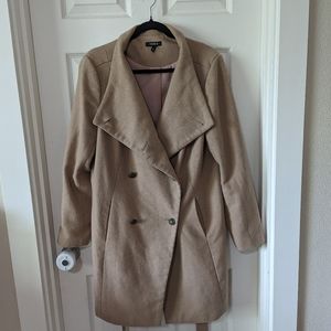 Torrid Size 1 Tan Double Breasted Wool Blend Pea Coat